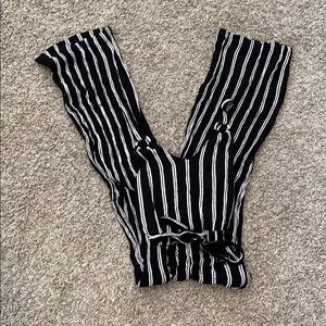 Black and white stripe jumpsuit
